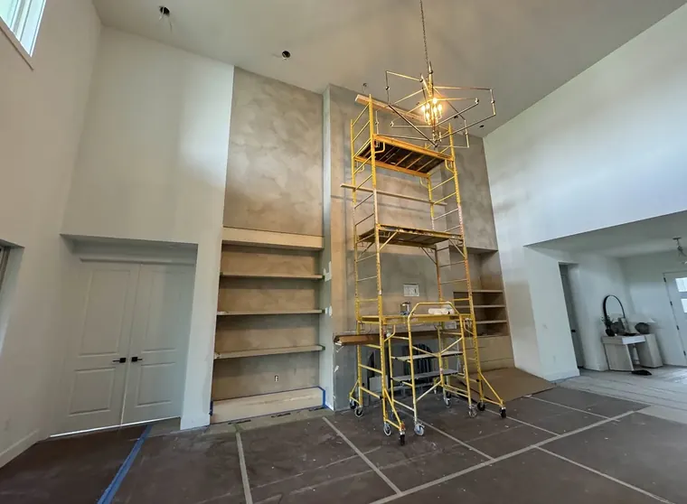 Feature wall build, in progress